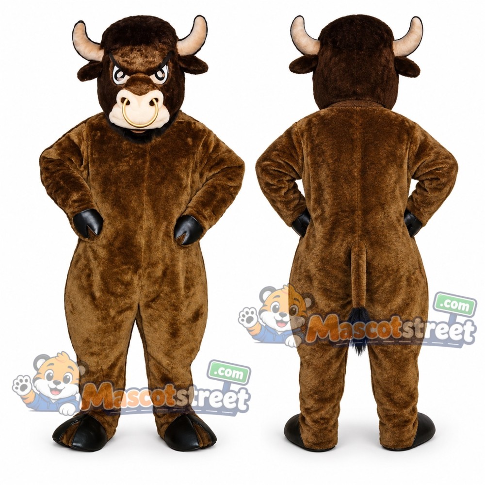 Brown Bull Mascot Costume Brown Bull Mascot Costume
