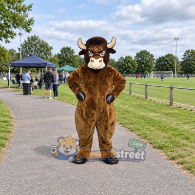 Brown Bull Mascot Costume Brown Bull Mascot Costume