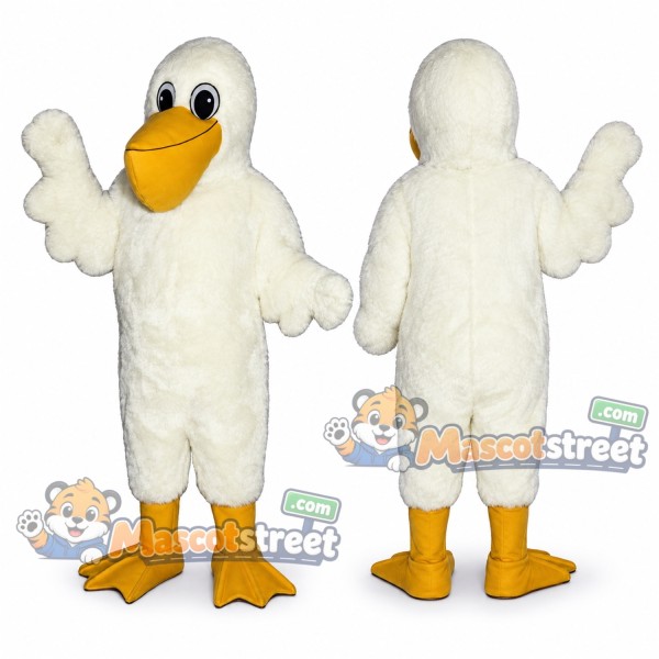White Pelican Mascot Costume