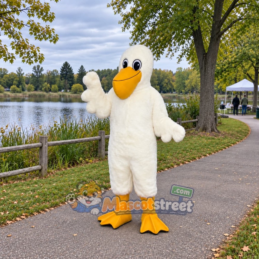 White Pelican Mascot Costume
