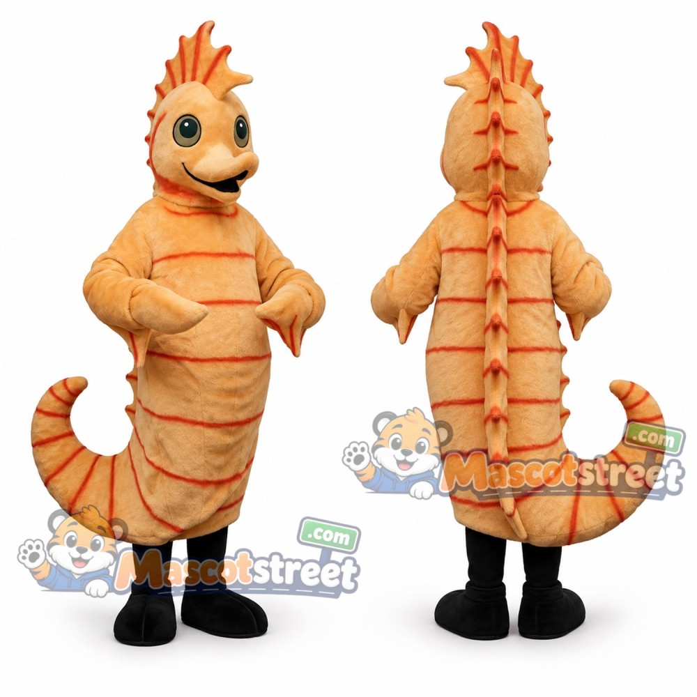 Orange Seahorse Mascot Costume Orange Seahorse Mascot Costume