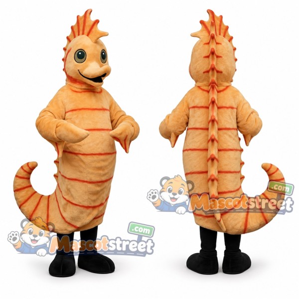 Orange Seahorse Mascot Costume