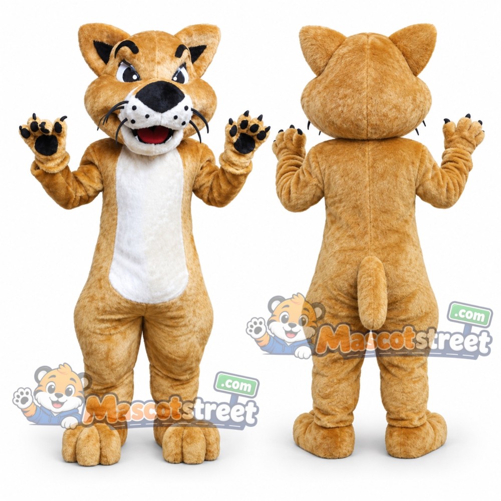 Tan Wildcat Mascot Costume Tan Wildcat Mascot Costume