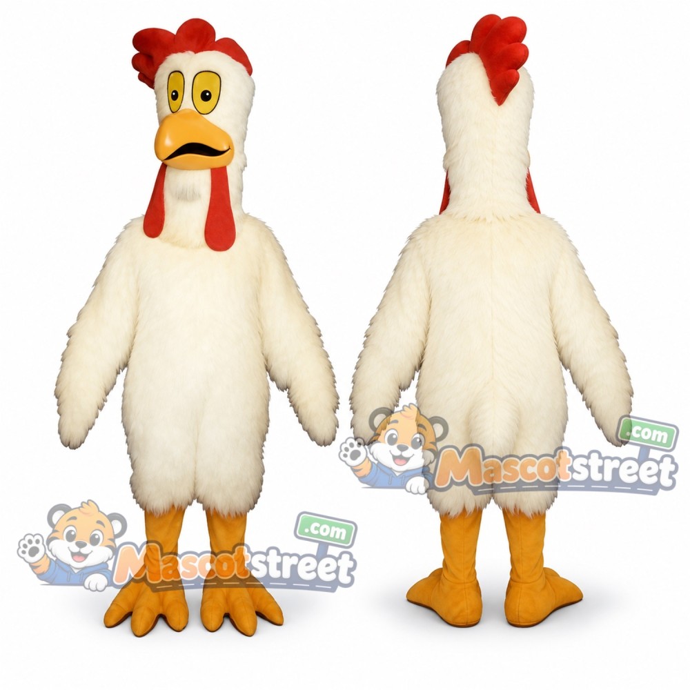 White Rooster Mascot Costume White Rooster Mascot Costume