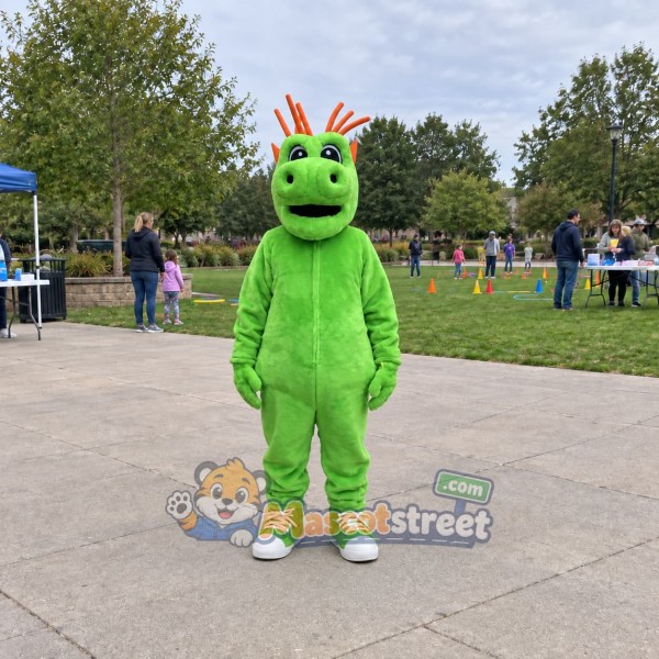 Green Dinosaur Mascot Costume