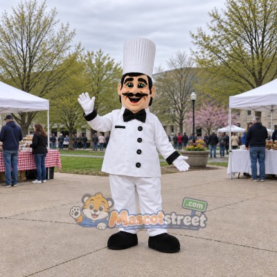 Chef Mascot Costume with White Uniform and Hat