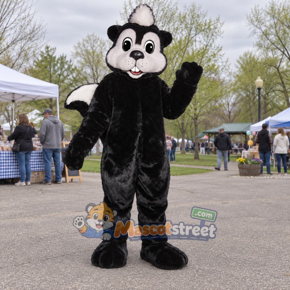 Black and White Skunk Mascot Costume Black and White Skunk Mascot Costume