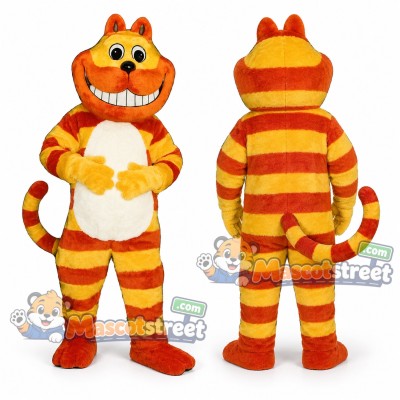 Orange Striped Cat Mascot Costume