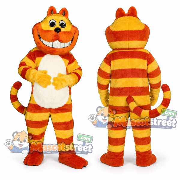 Orange Striped Cat Mascot Costume
