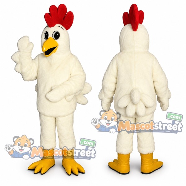 White Rooster Mascot Costume