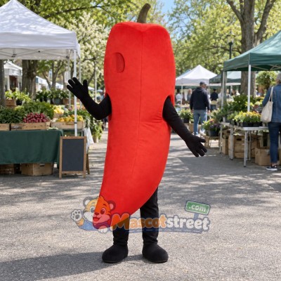Red Chili Pepper Mascot Costume Red Chili Pepper Mascot Costume