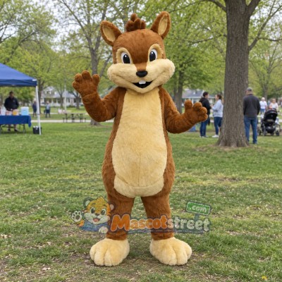 Brown Chipmunk Mascot Costume Brown Chipmunk Mascot Costume