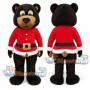 Black Bear Mascot Costume with Red Santa Coat