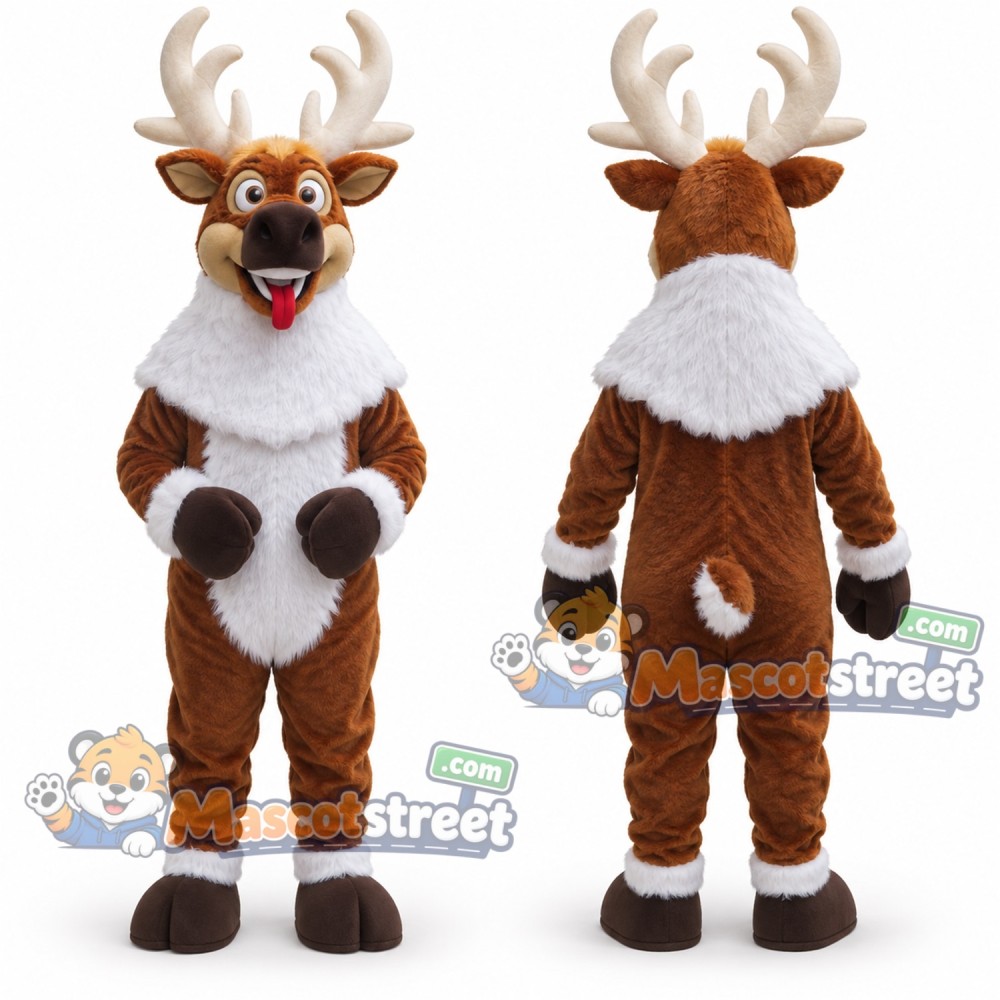 Brown Reindeer Mascot Costume Brown Reindeer Mascot Costume