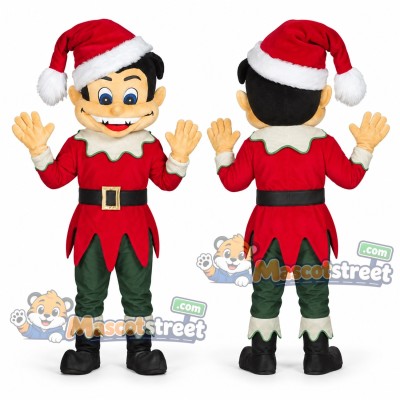 Christmas Elf Mascot Costume with Red Shirt, Green Pants and Santa Hat Christmas Elf Mascot Costume with Red Shirt, Green Pants and Santa Hat