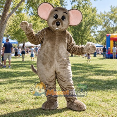 Gray Mouse Mascot Costume Gray Mouse Mascot Costume