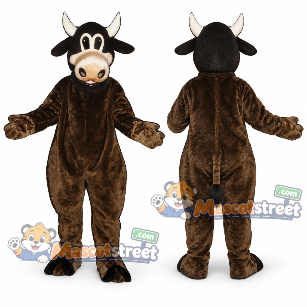 Brown Cow Mascot Costume Brown Cow Mascot Costume