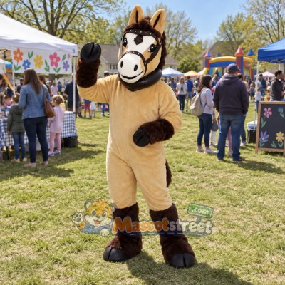 Tan Horse Mascot Costume