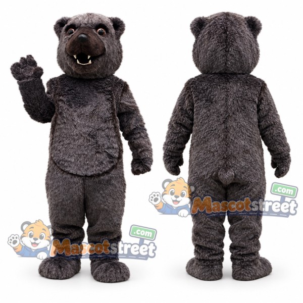 Gray Bear Mascot Costume