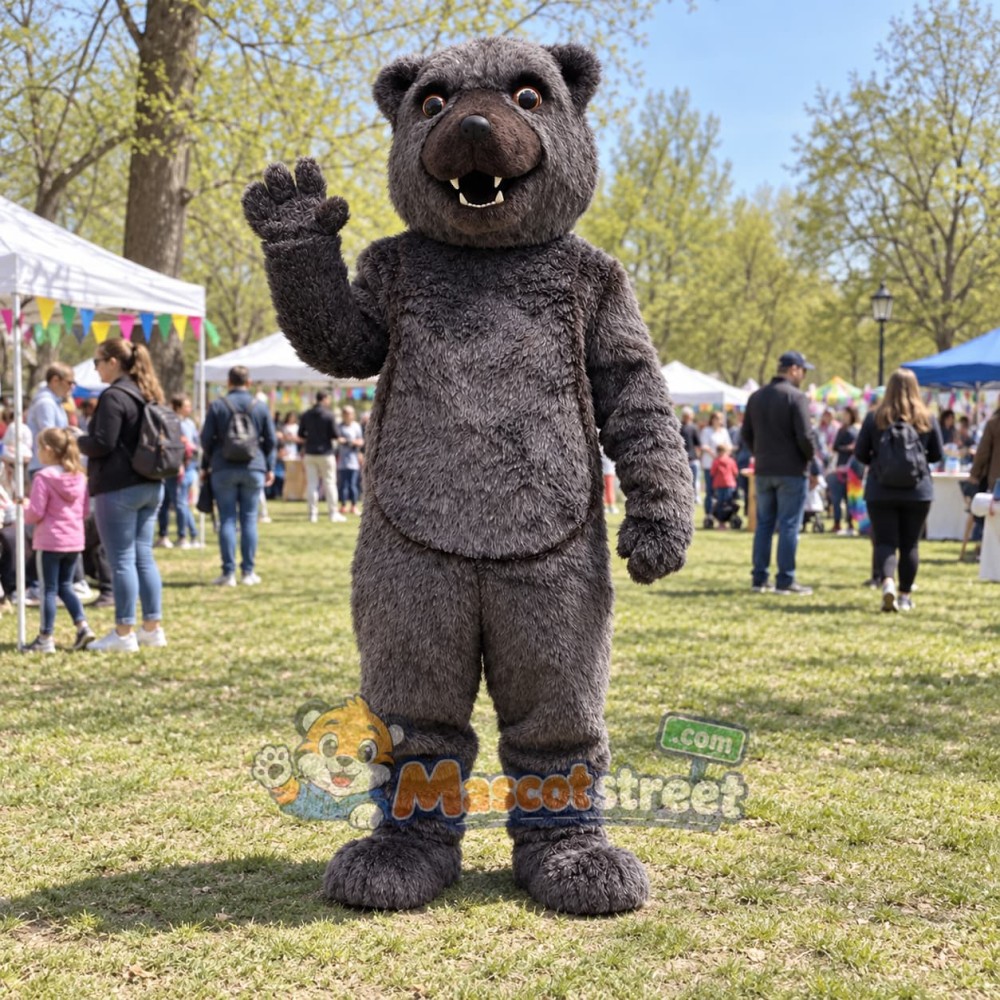 Gray Bear Mascot Costume Gray Bear Mascot Costume
