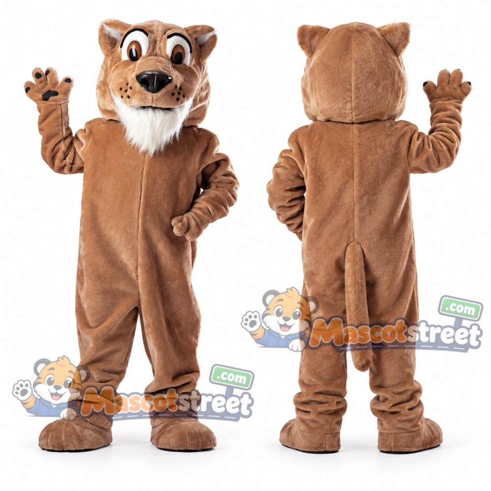 Brown Cougar Mascot Costume Brown Cougar Mascot Costume