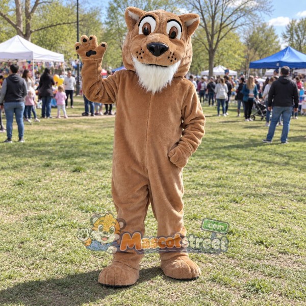 Brown Cougar Mascot Costume