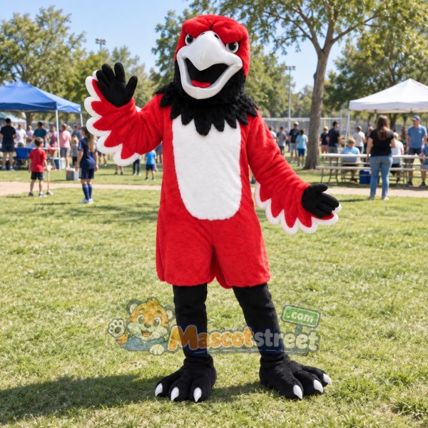 Red Hawk Mascot Costume