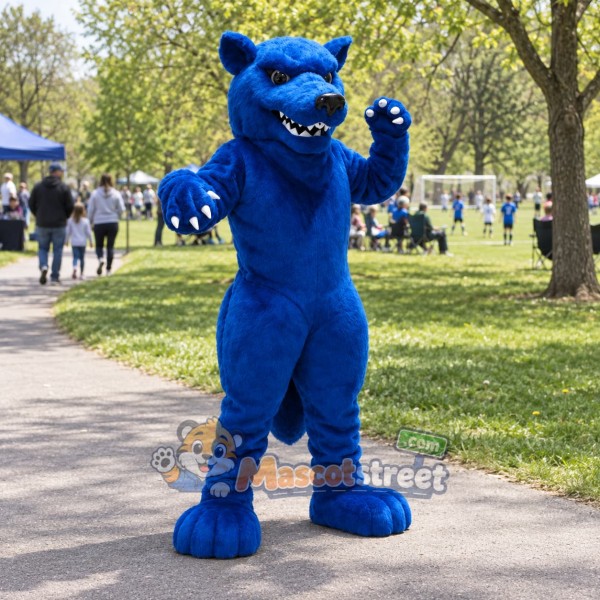 Blue Wolf Mascot Costume