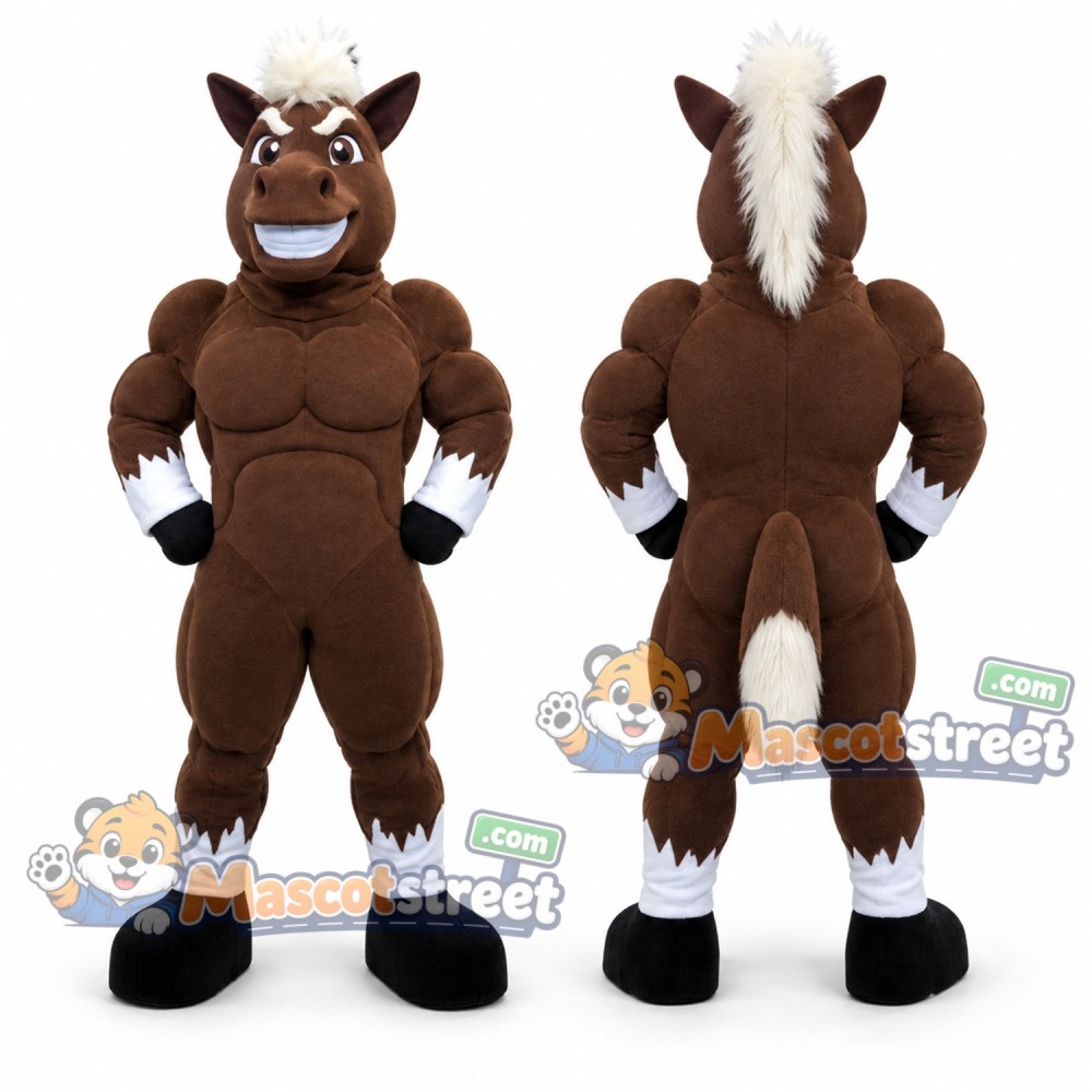 Brown Horse Mascot Costume Brown Horse Mascot Costume