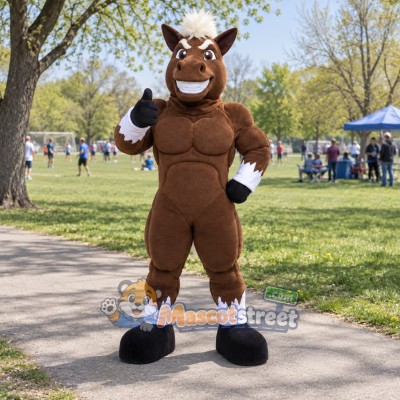 Brown Horse Mascot Costume Brown Horse Mascot Costume