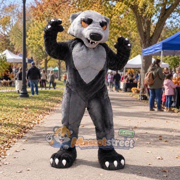 Gray Badger Mascot Costume