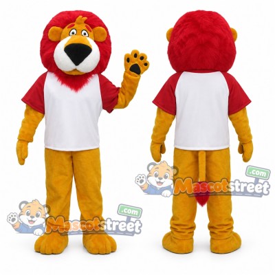 Yellow Lion Mascot Costume with White Shirt Yellow Lion Mascot Costume with White Shirt