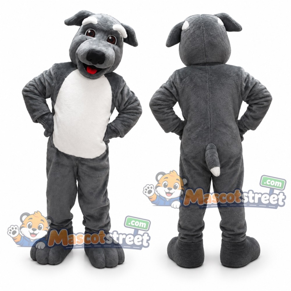 Gray Dog Mascot Costume Gray Dog Mascot Costume