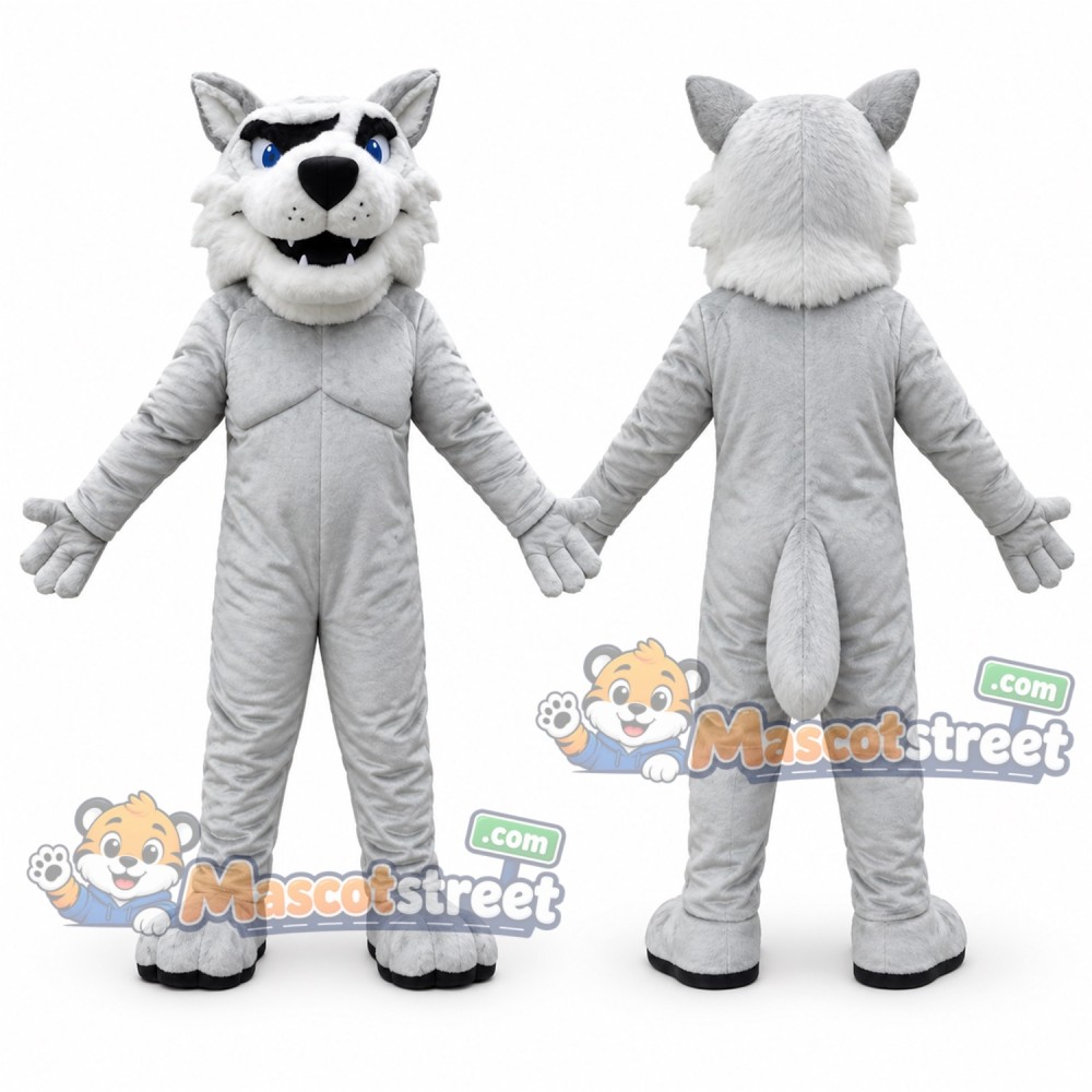 Gray Husky Mascot Costume