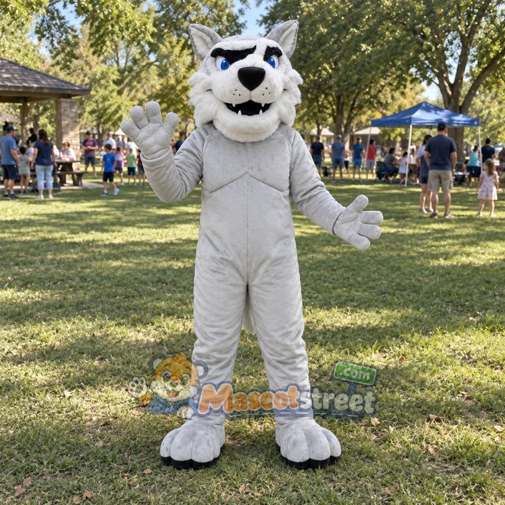Gray Husky Mascot Costume