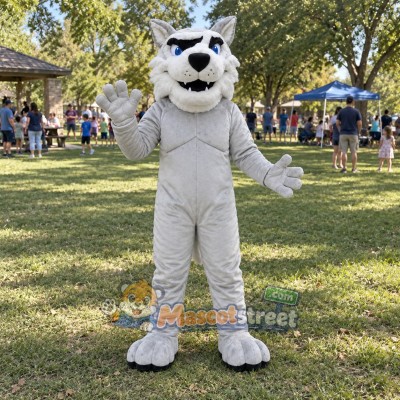 Gray Husky Mascot Costume