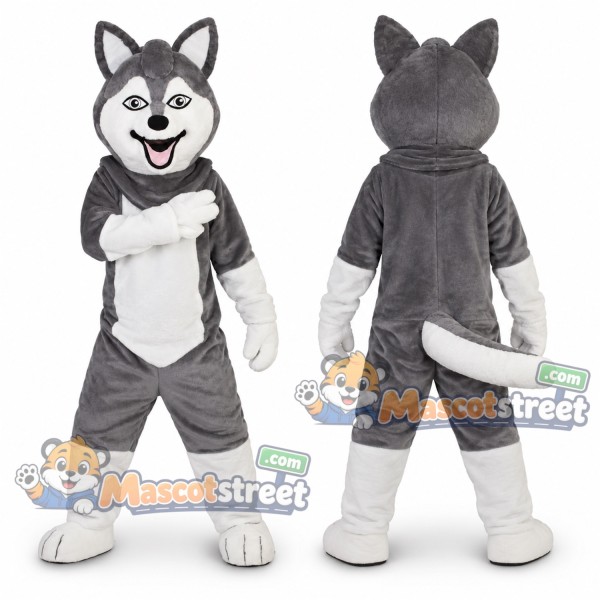 Gray Husky Mascot Costume