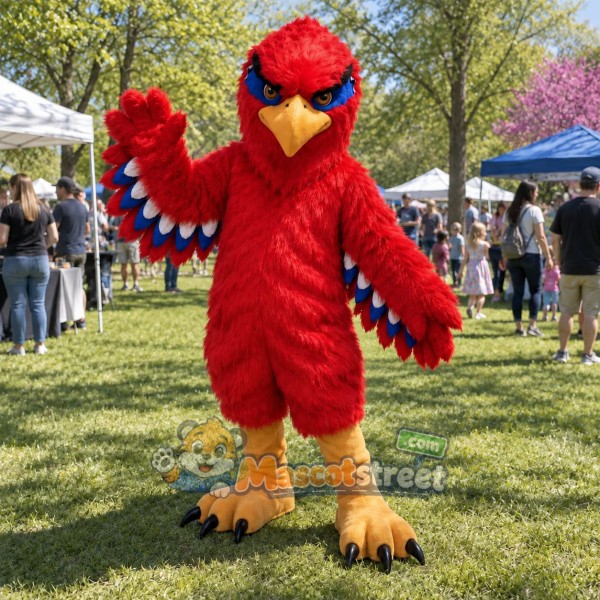 Red Falcon Mascot Costume Red Falcon Mascot Costume