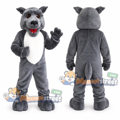 Gray Dog Mascot Costume Gray Dog Mascot Costume