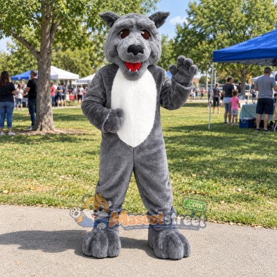 Gray Dog Mascot Costume Gray Dog Mascot Costume