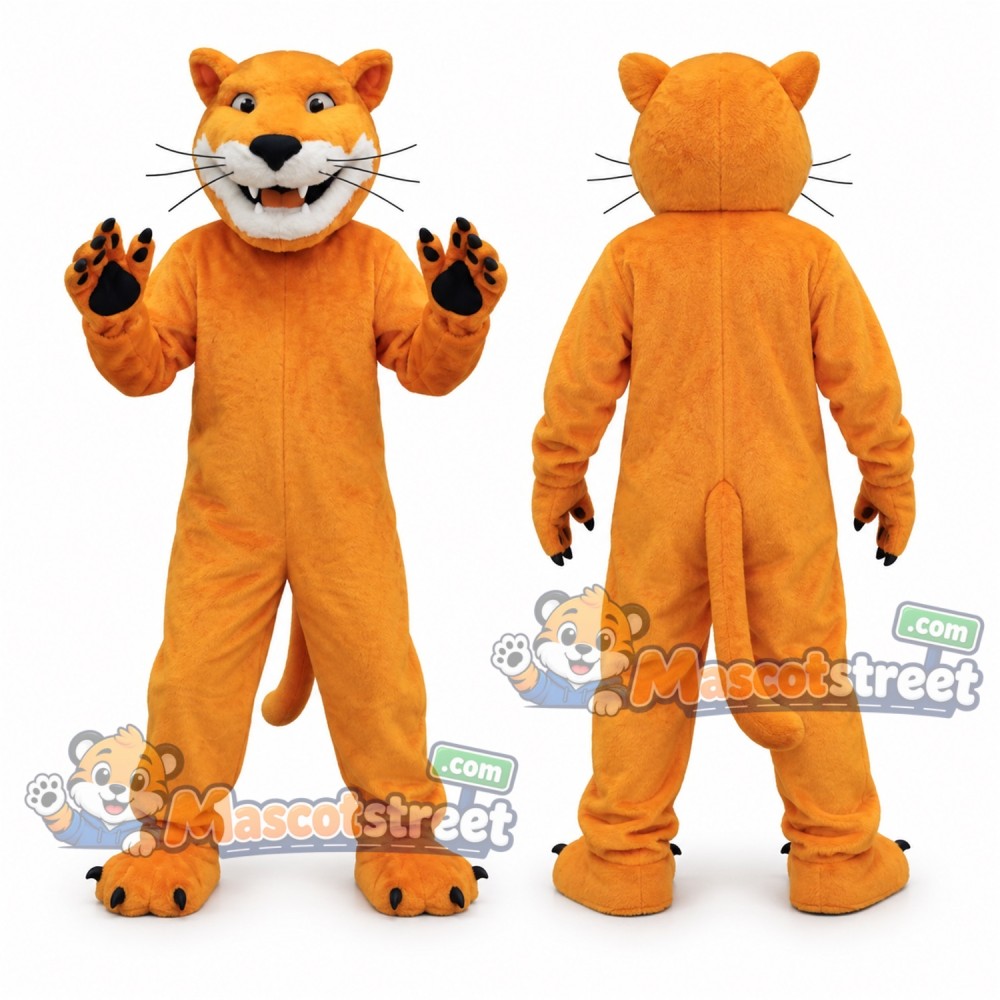 Orange Cougar Mascot Costume Orange Cougar Mascot Costume