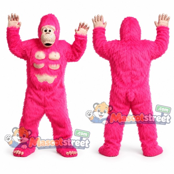 Pink Gorilla Mascot Costume