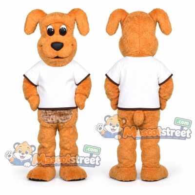 Orange Dog Mascot Costume with White Shirt Orange Dog Mascot Costume with White Shirt