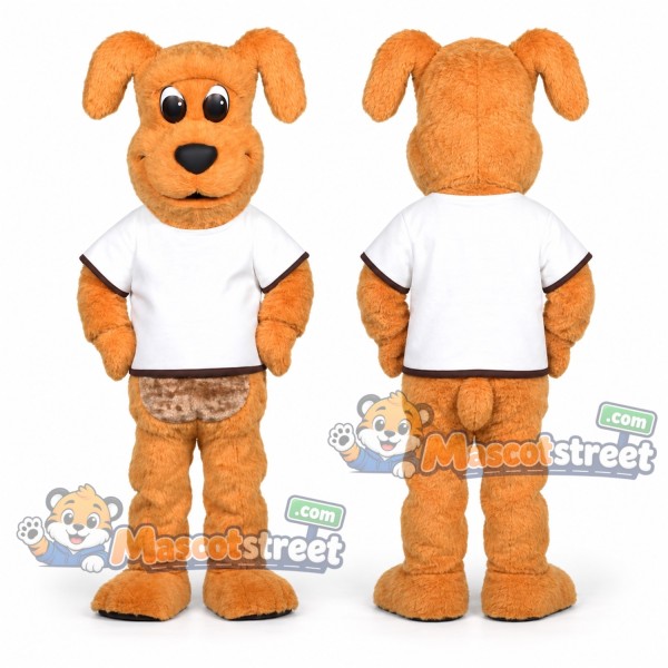Orange Dog Mascot Costume with White Shirt