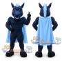 Blue Horse Mascot Costume with Light Blue Cape