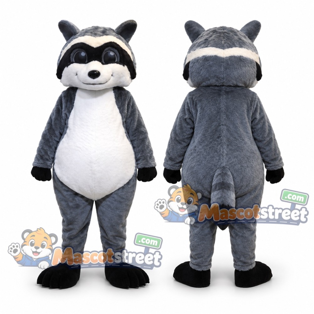 Gray Raccoon Mascot Costume Gray Raccoon Mascot Costume