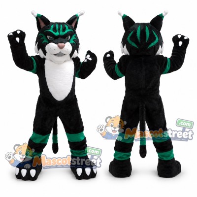 Black and Teal Wildcat Mascot Costume Black and Teal Wildcat Mascot Costume