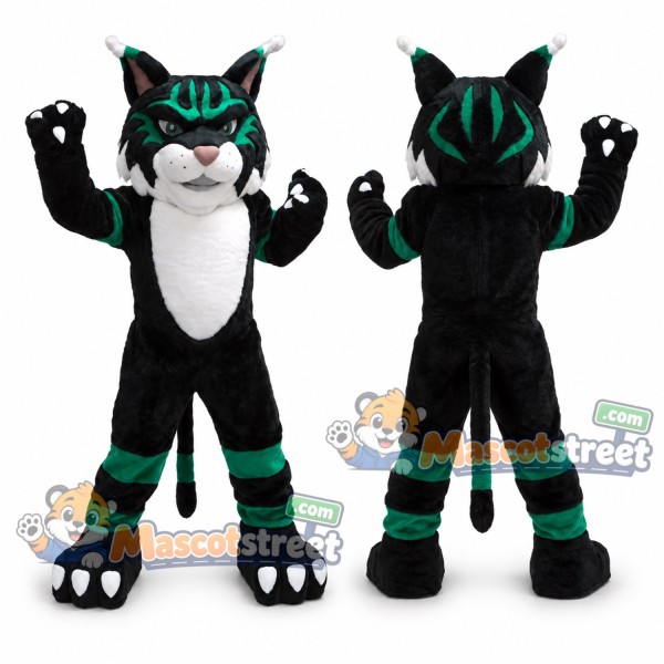 Black and Teal Wildcat Mascot Costume