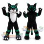 Black and Teal Wildcat Mascot Costume