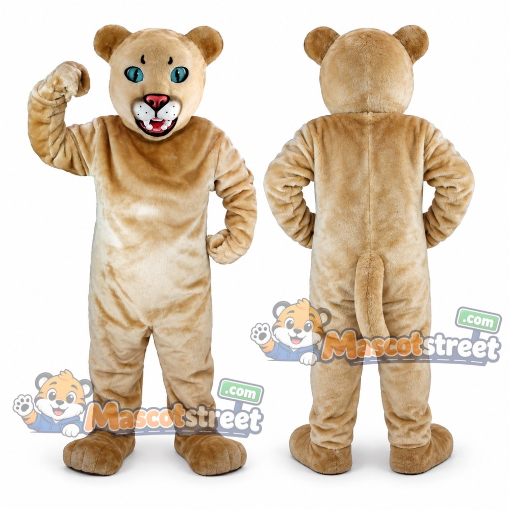 Tan Cougar Mascot Costume Tan Cougar Mascot Costume